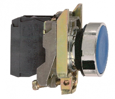 Кнопка синяя без фиксации 22мм 1но