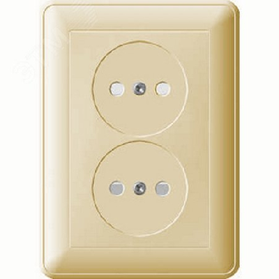 W59 Розетка двойная скрытая без заземления 16А бежевая