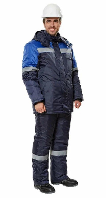 Костюм мужской Фрейм утепленный, цв. т.синий-василек, п/к, р. 104-108/170-176