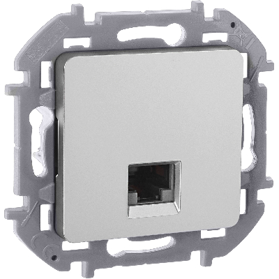 Информационная розетка RJ 45 категория 6 UTP INSPIRIA алюминий
