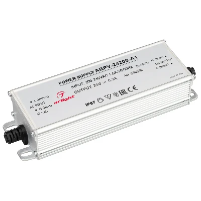 Блок питания ARPV-24200-A1 (24V, 8.3A, 200W) (, IP67 Металл, 3 года)