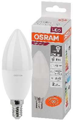 Лампа светодиодная LED 10 Вт E14 4000К 800Лм свеча 220 В (замена 75Вт) OSRAM