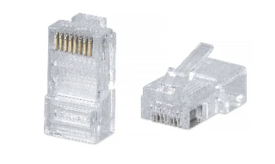 Коннектор RJ-45 под витую пару. категория 5e. универсальный (для одножильного и многожильного кабеля) для проводников с толщиной по изоляции до 1.05 мм