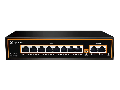 Коммутатор неуправляемый 10 портов RJ45 10 100 Мб/с  PoE 120Вт