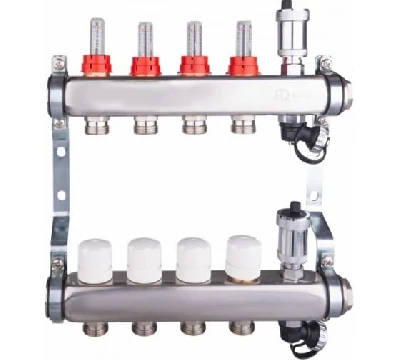 Группа коллекторная со встроенными расходомерами всборе 1' х 7 выхода евроконус 3/4' из нержавеющей стали