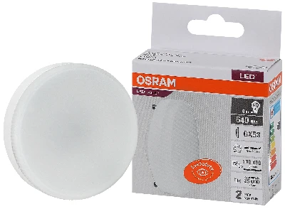 Лампа светодиодная LED 8 Вт GX53 4000К 640Лм таблетка 220 В (замена 60Вт) OSRAM