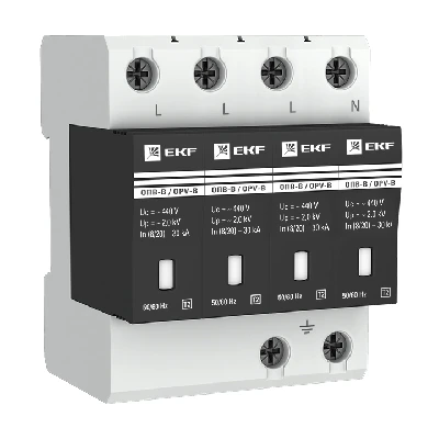 Ограничитель импульсных напряжений серии ОПВ-B/4P In 30кА 400В