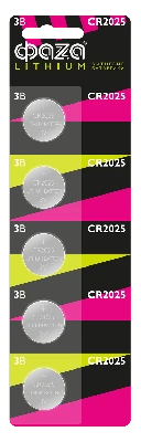 Элемент питания CR2025 ФАZА блистер, 5 шт.