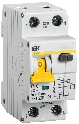 Выключатель автоматический дифференциальный АВДТ-32 1п+N 10А 30мА C(Электронный)