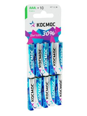 Элемент питания LR03 AAA, Alkaline 1.5В, 10шт/уп Космос