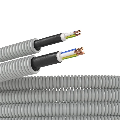 Труба гофрированная ПВХ д.16мм с кабелем РЭК ГОСТ+ ВВГнгLS 3*2.5 (50м)