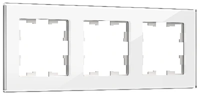 BRITE Рамка 3 -местная РУ-3-2-БрБ стекло белый